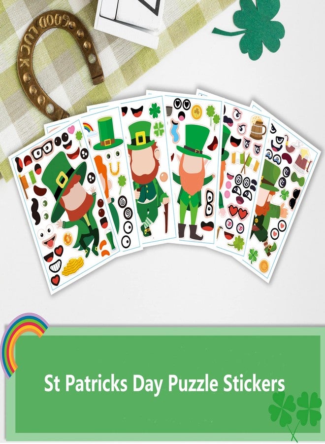 CAKOLINK 12 Sheets St Patricks Day Stickers for Kids, Make Your Own St. Patrick’s Day Leprechauns Face Stickers for Child, Craft DIY Stickers St. Patrick’s Day Party Favors - Image 2